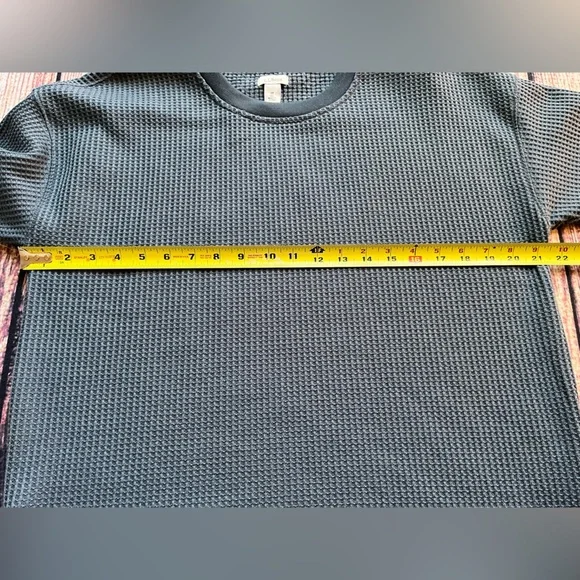 Women’s L.L. Bean teal pull over waffle weave long sleeve shirt top. Size medium - Picture 11 of 15